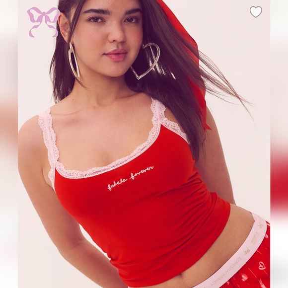 New Victoria Secret PINK x LoveShackFancy Cotton Cami - Picture 1 of 6